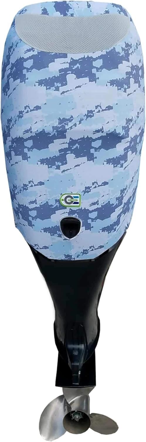 Blue Digital Camo Outboard Motor Cover P1563