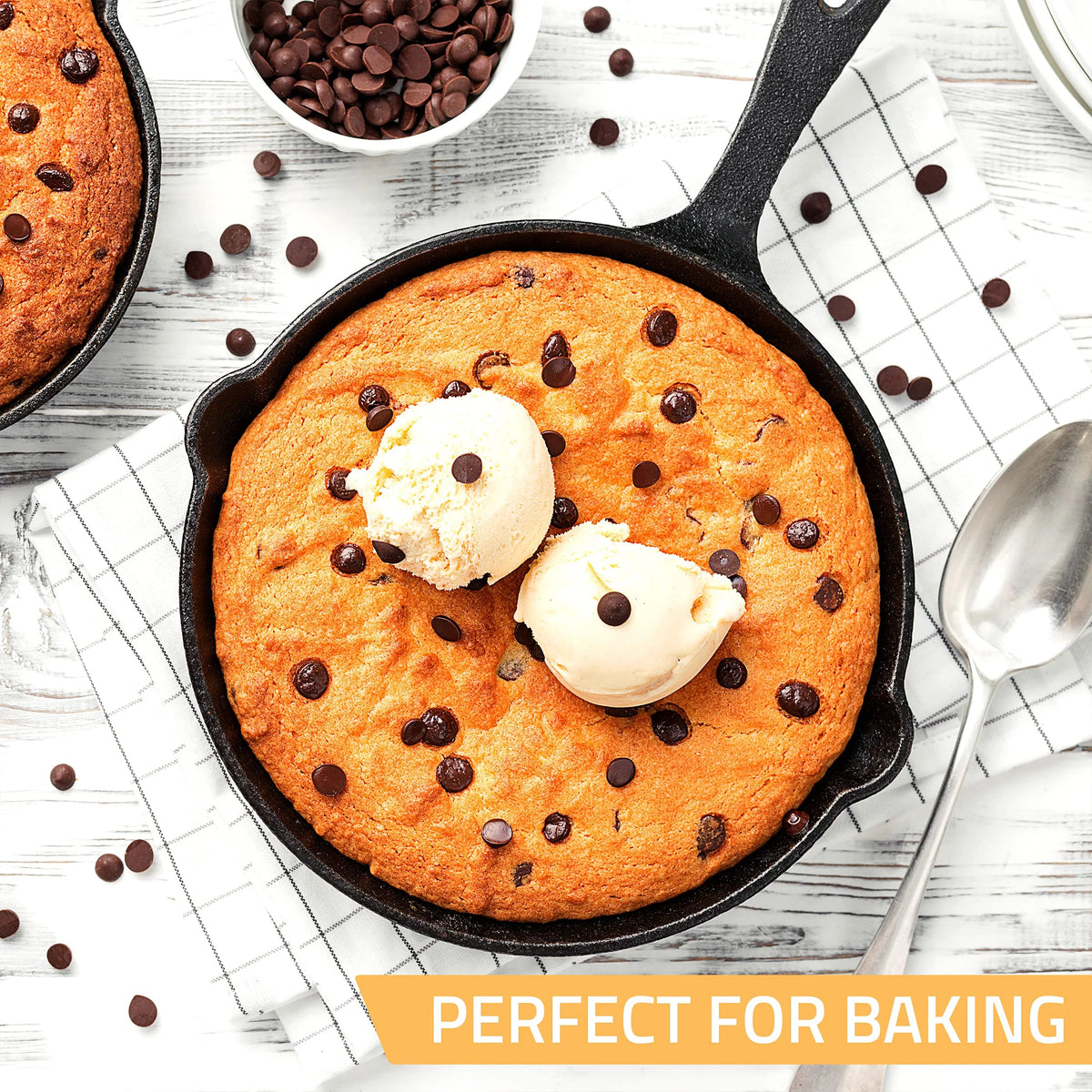 Pre Seasoned Cast Iron Skillet 3 Piece Set Black O64632