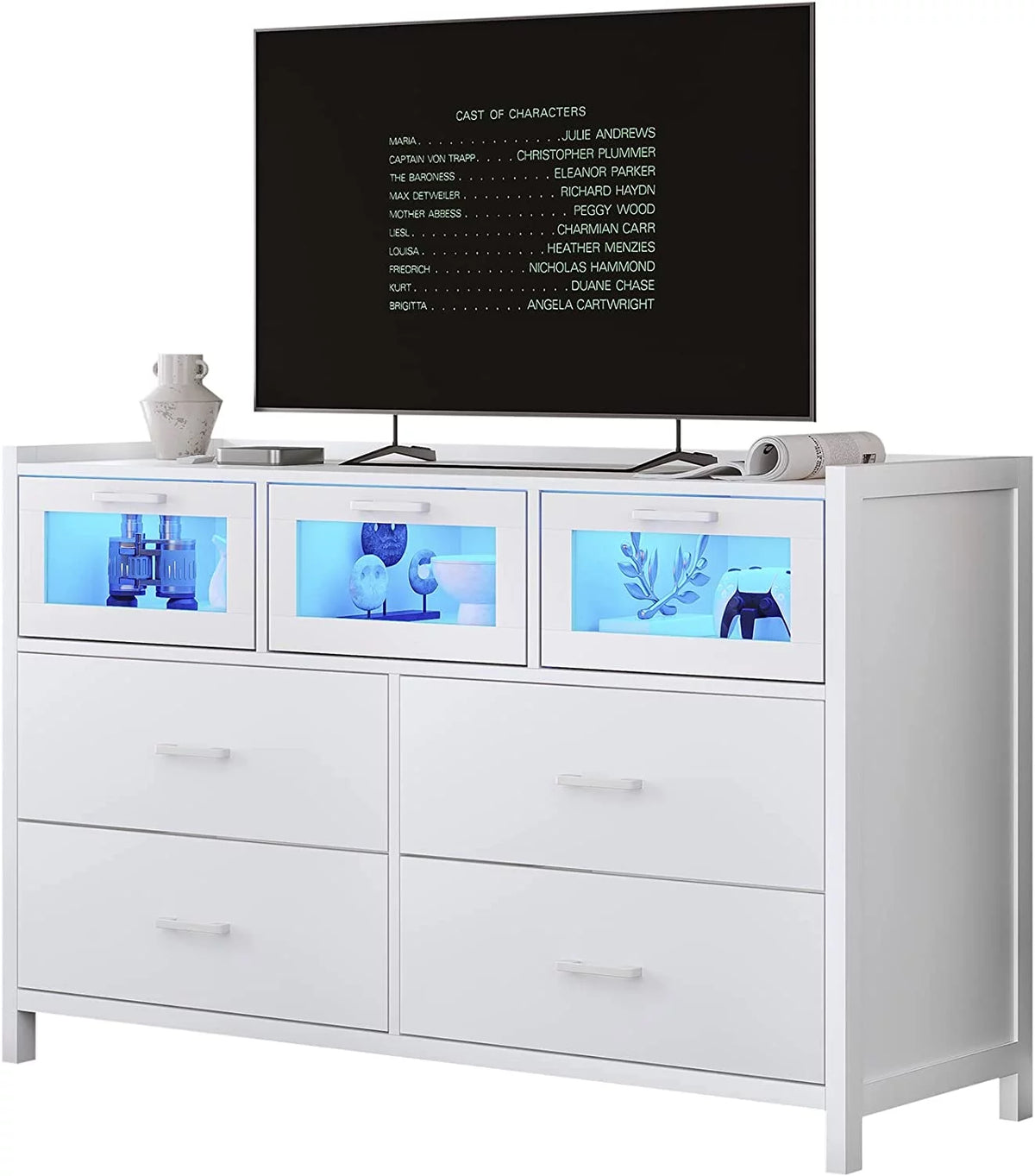 Black 7 Drawer Dresser M8668