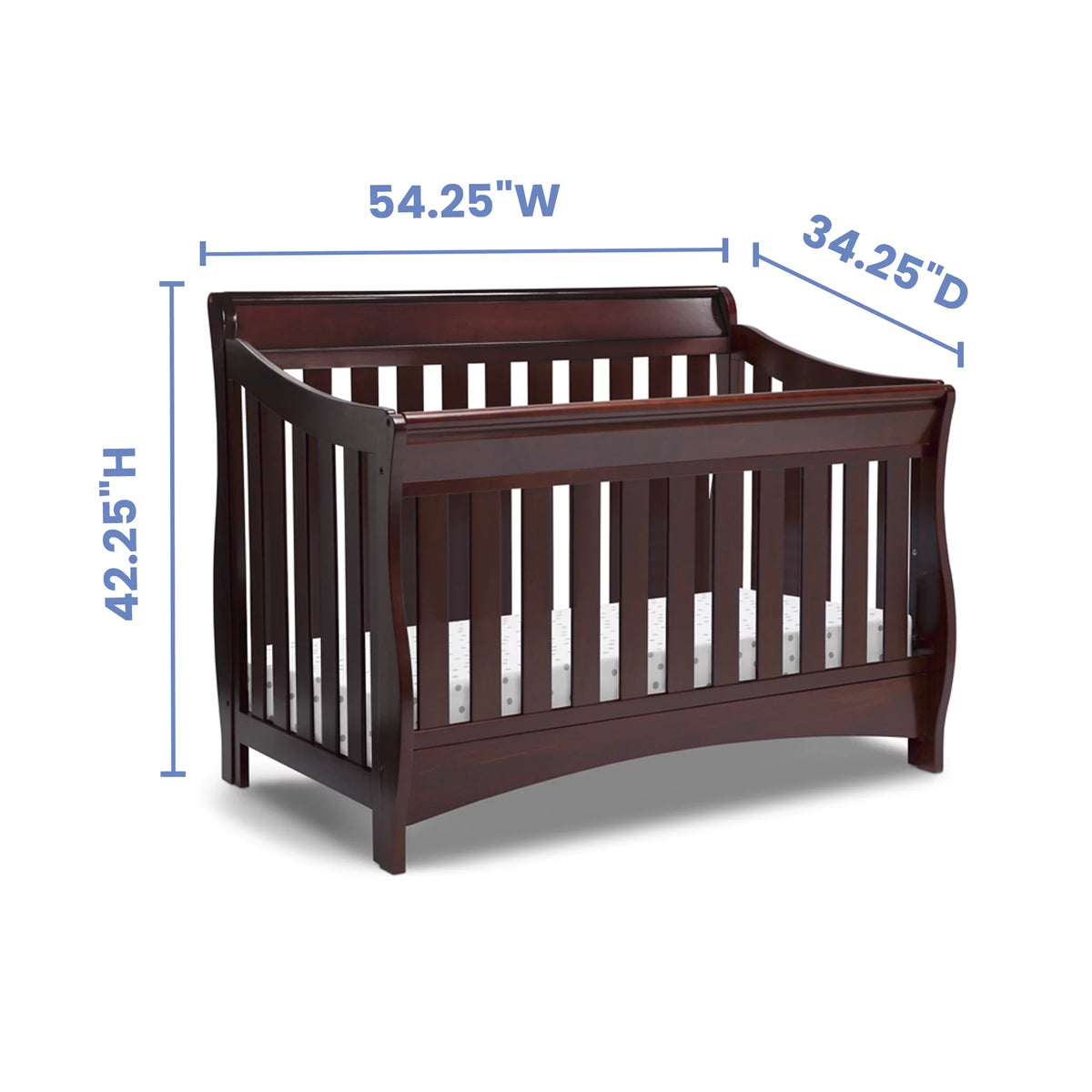 Black Cherry Espresso 4-in-1 Convertible Crib F383441