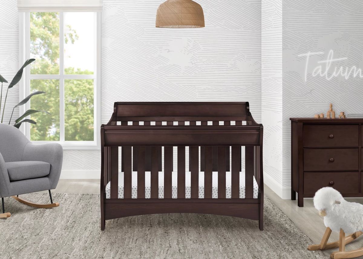 Black Cherry Espresso 4-in-1 Convertible Crib F383441