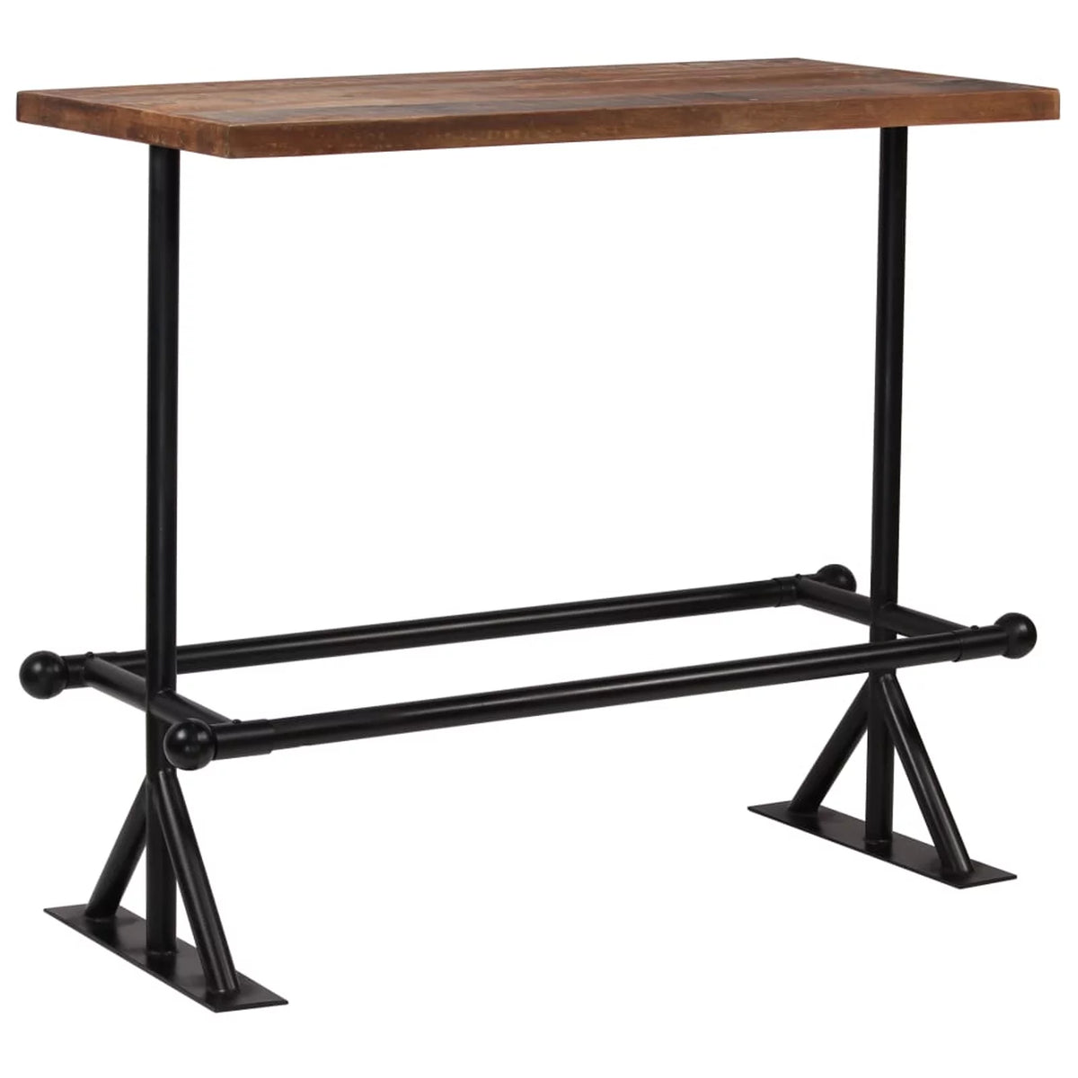 5 Piece Bar Table Set with 4 Bar Stools Steel Frame Z138