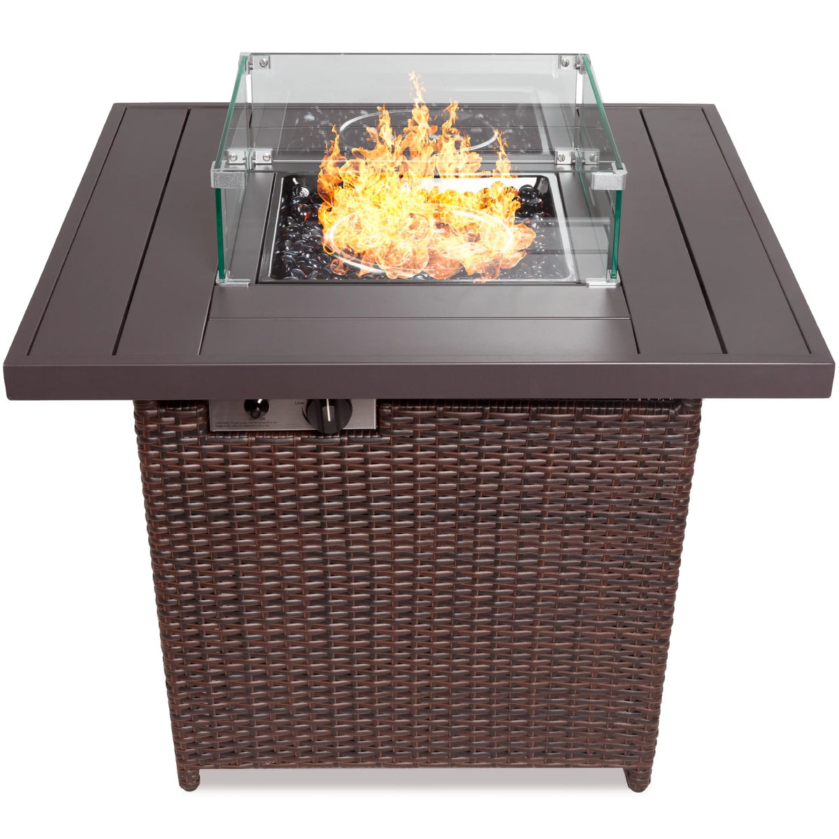 32in 50,000 BTU Outdoor Wicker Fire Pit Table G861417