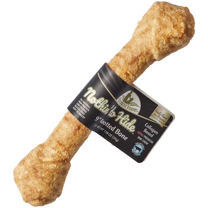 9 Knotted Beef Flavor Bone Dog Chews Z94498