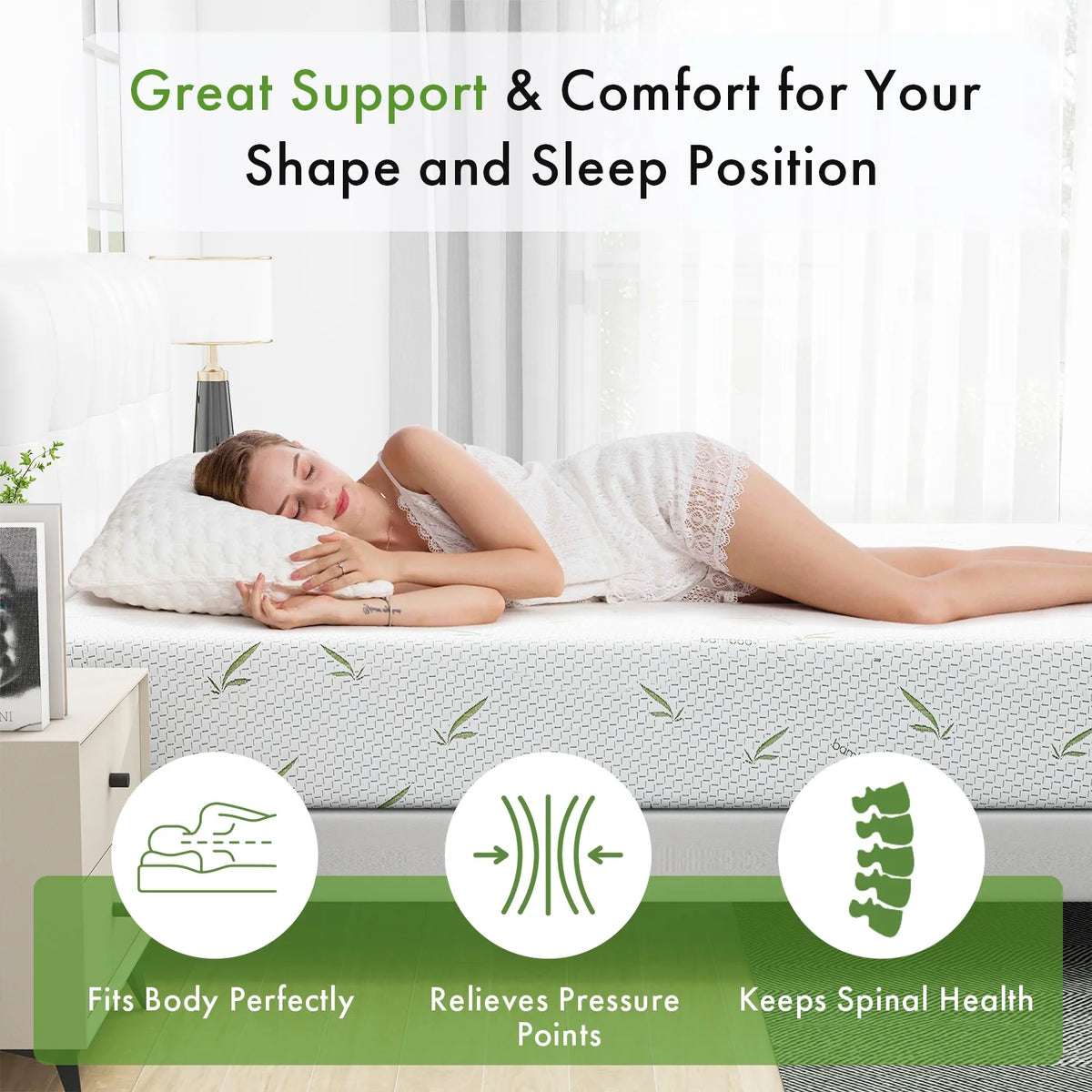 8 inch Queen Memory Foam Mattress with Bamboo Cover G4452