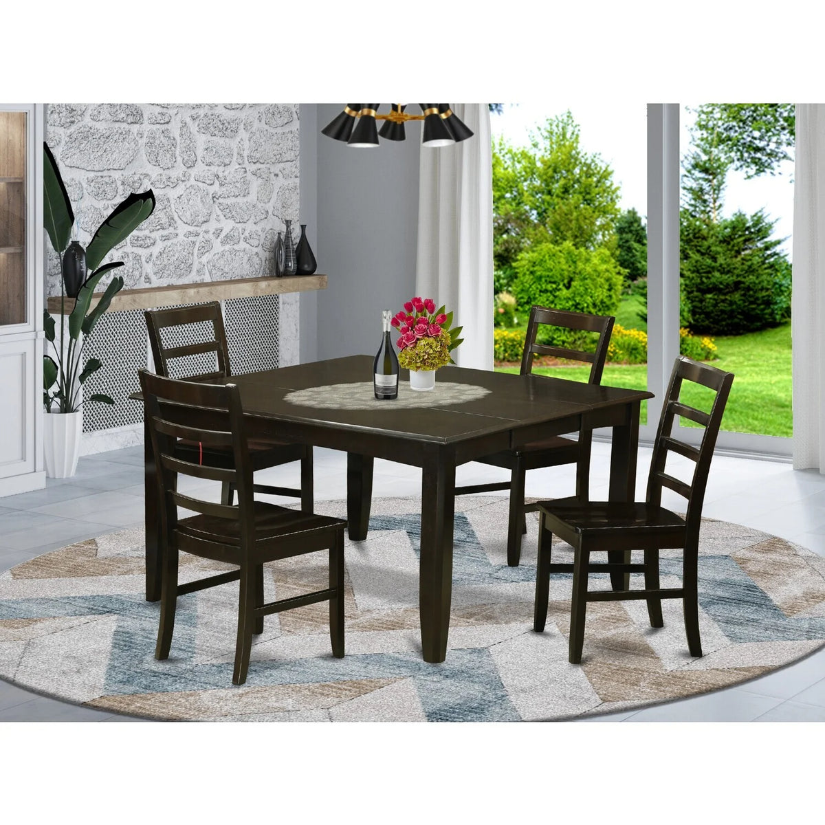 Dining Table and 4 Wooden Dining Chairs F1482