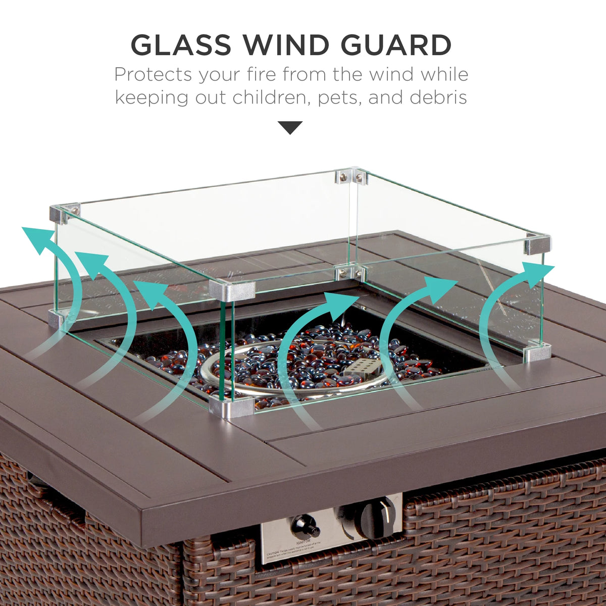 32in 50,000 BTU Outdoor Wicker Fire Pit Table G861417