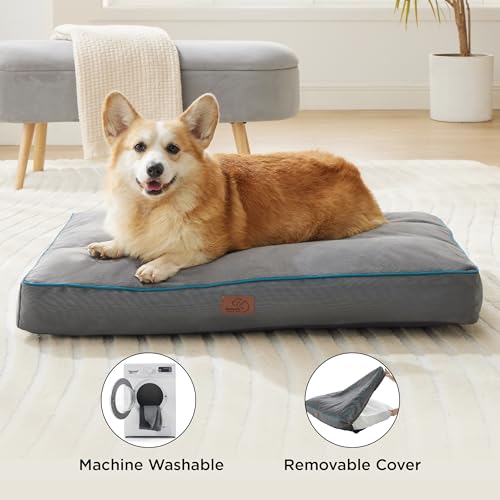 Washable Dog Bed Large 3 Inch Thicken Grey Z79564