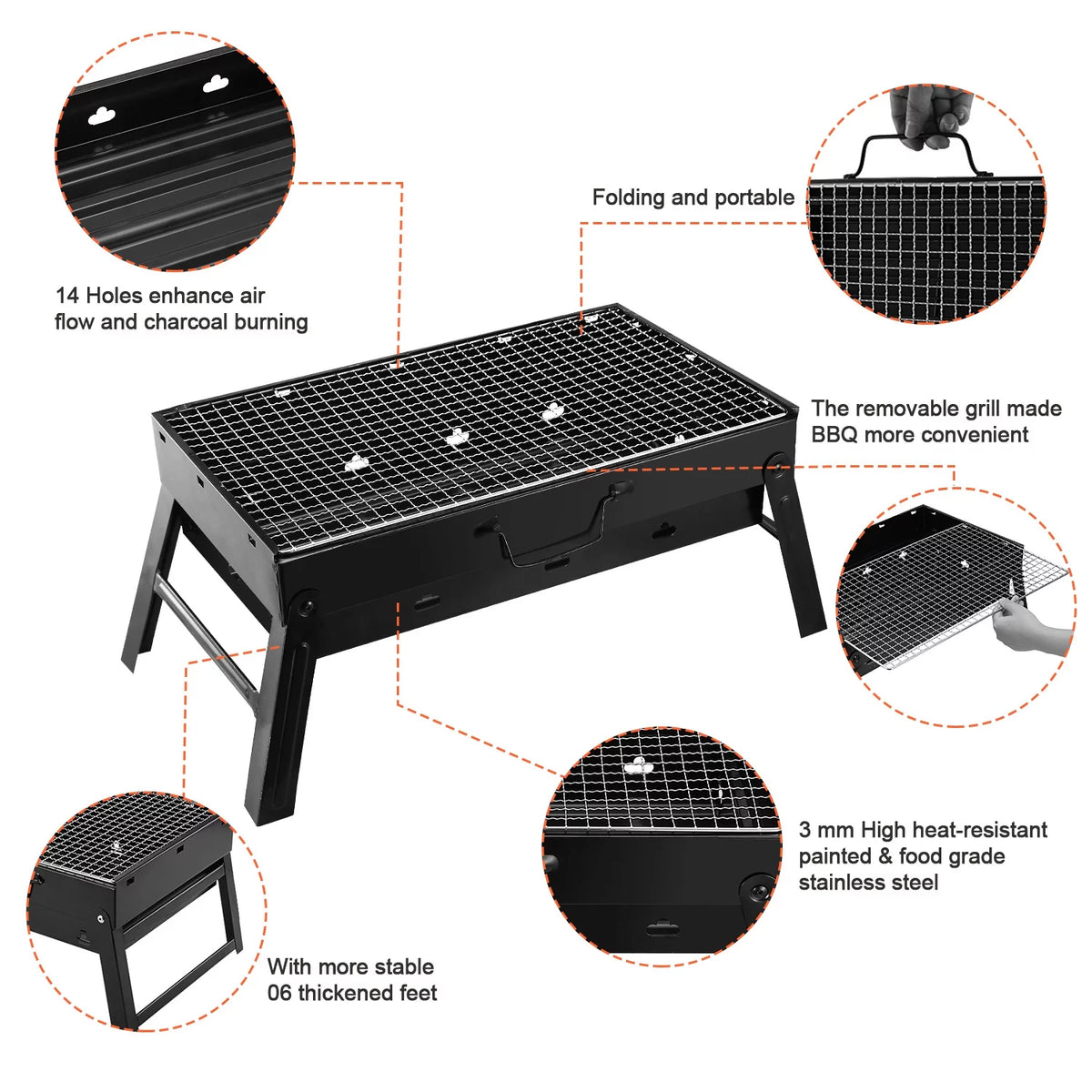 Portable Foldable Charcoal Grill U98245