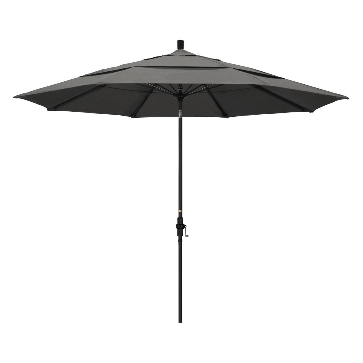11 ft. Fiberglass Double Vent Tilt Market Umbrella Charcoal P403