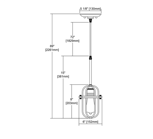1 Light Pendant in Oil Rubbed Bronze and Satin Brass N5913