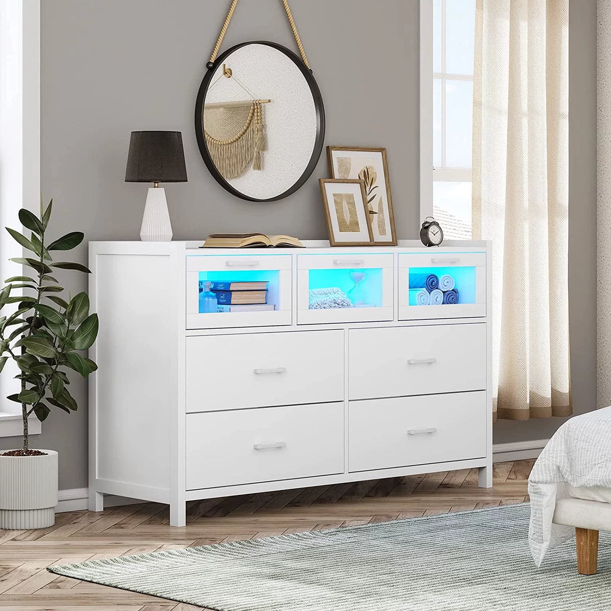 Black 7 Drawer Dresser M8668