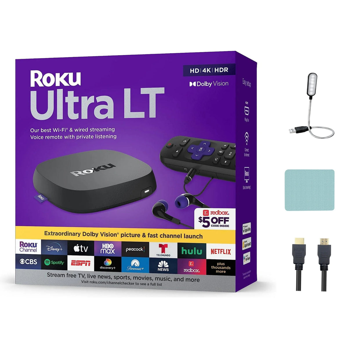 4K HDR Streaming Device with Voice Remote and HDMI Cable D308