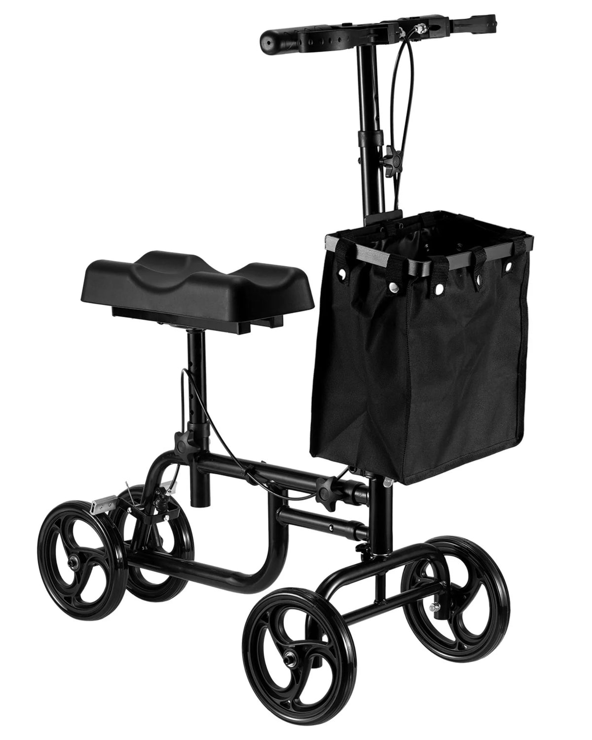 Steerable Knee Walker with Dual Braking System & Storage Basket L3662