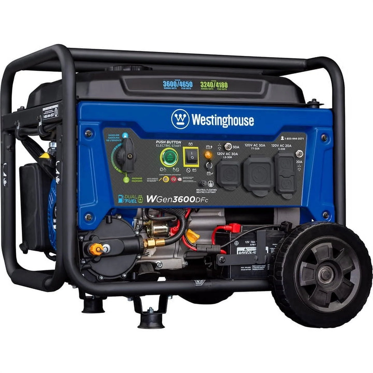 4650 Peak Watt Dual Fuel Portable Generator I838