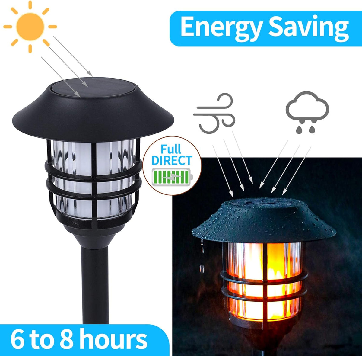 Waterproof LED Metal Solar Pathway Lights 4 Pack Q7840