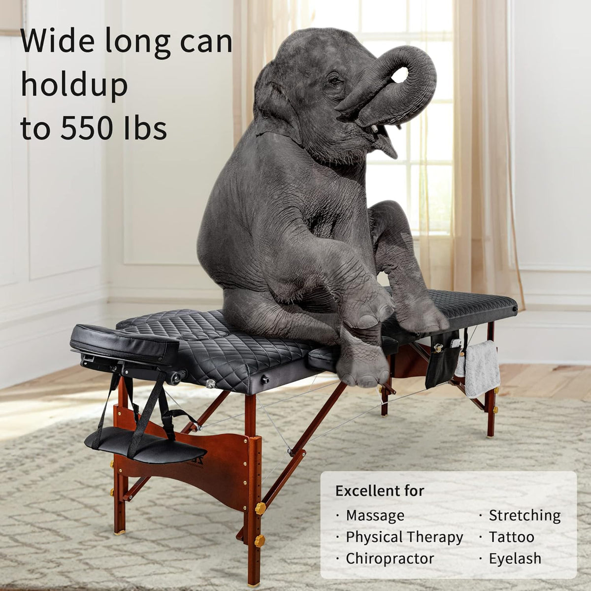 Portable Memory Foam Massage Table with Carrying Case R44847