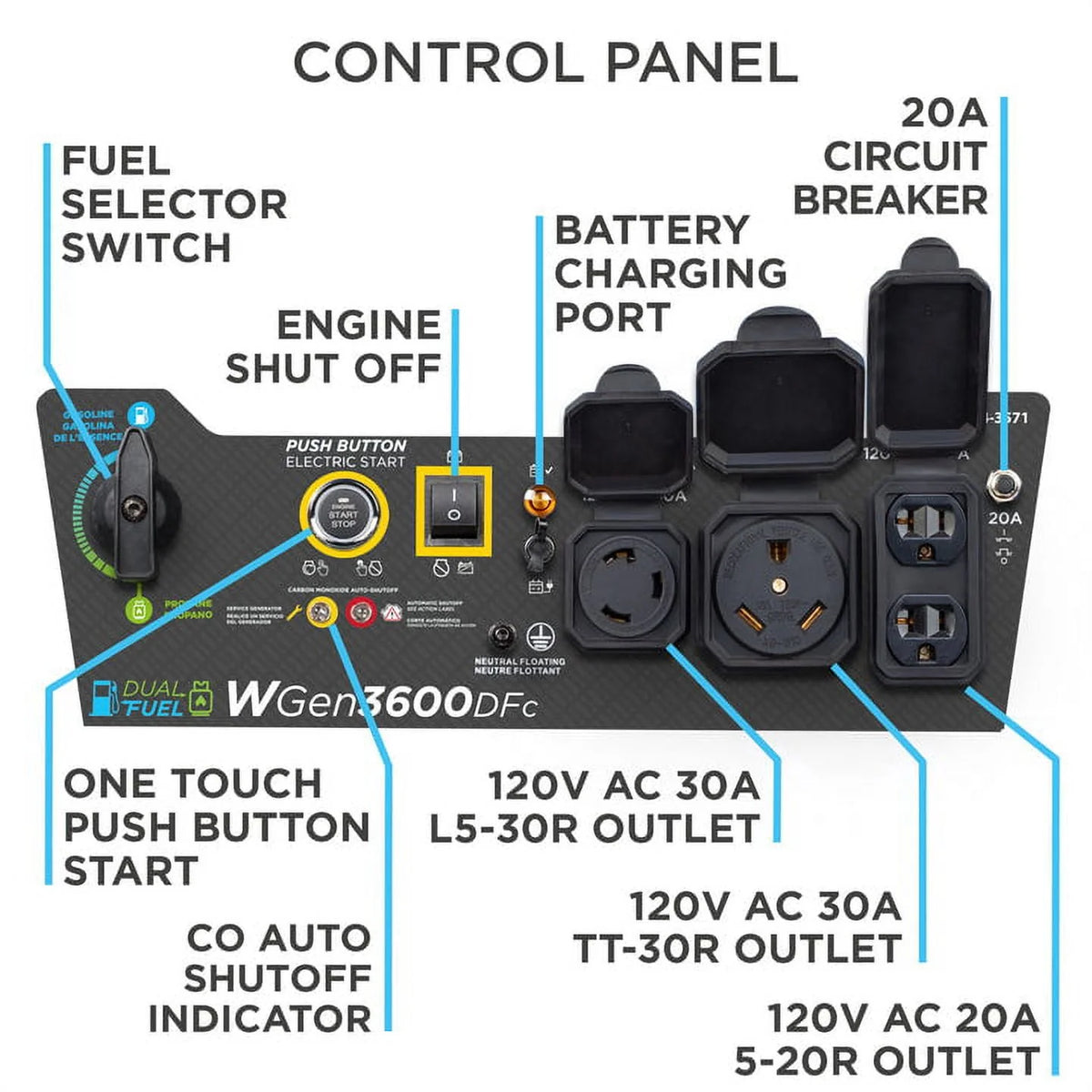 4650 Peak Watt Dual Fuel Portable Generator I838