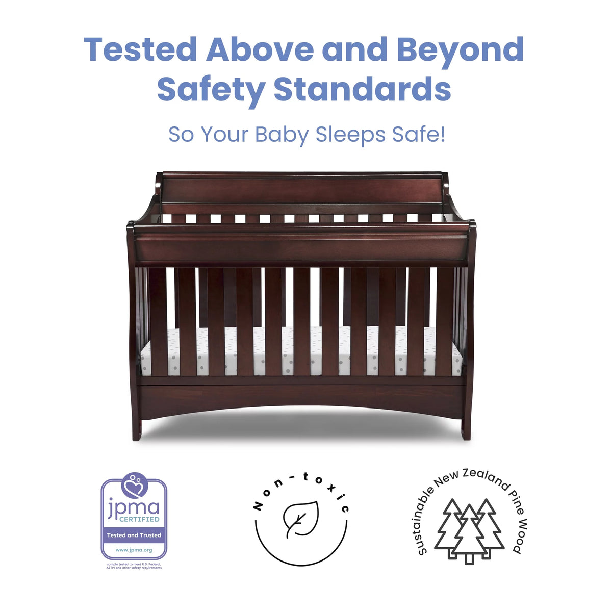 Black Cherry Espresso 4-in-1 Convertible Crib F383441