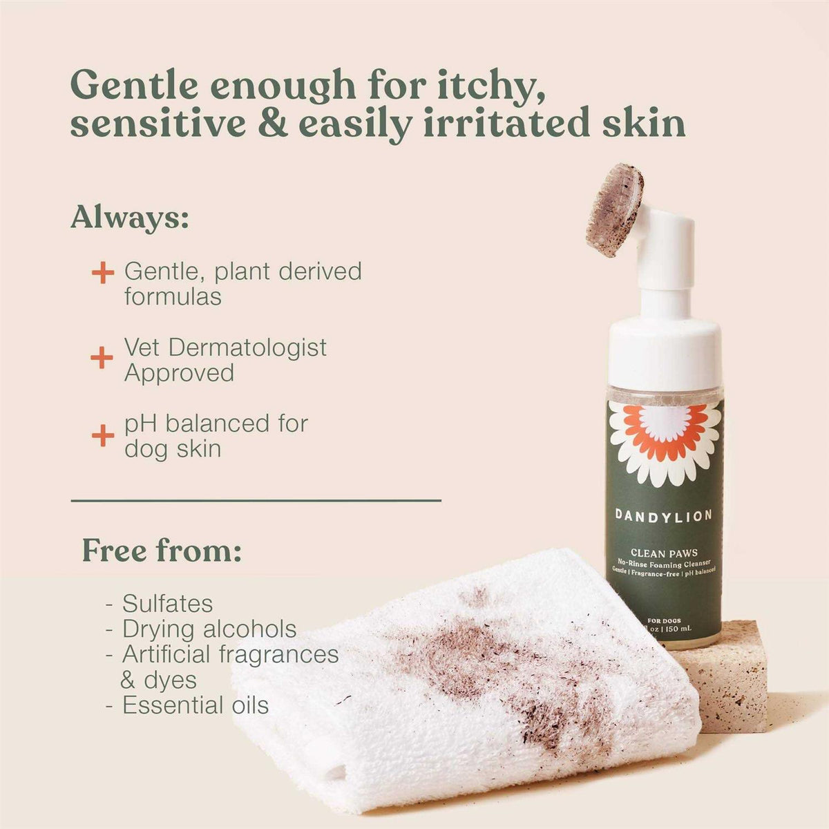 No-Rinse Foaming Cleanser for Dogs C906