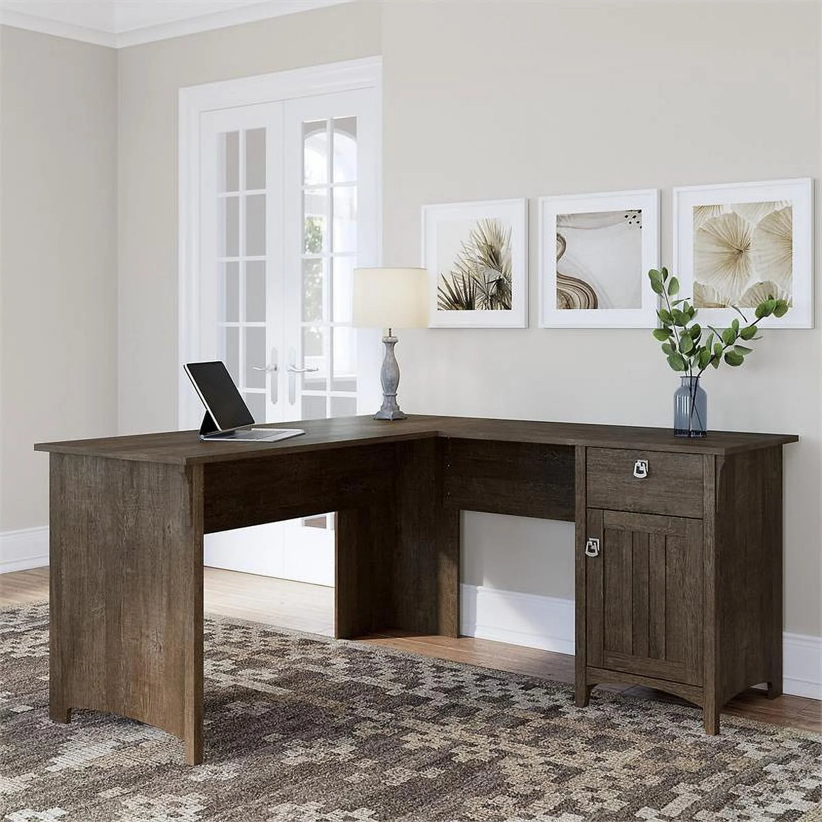 L Shaped Desk with Storage B12699