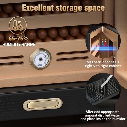 Cigar Humidor Cabinet with Spanish Cedar Wood Drawer D2556