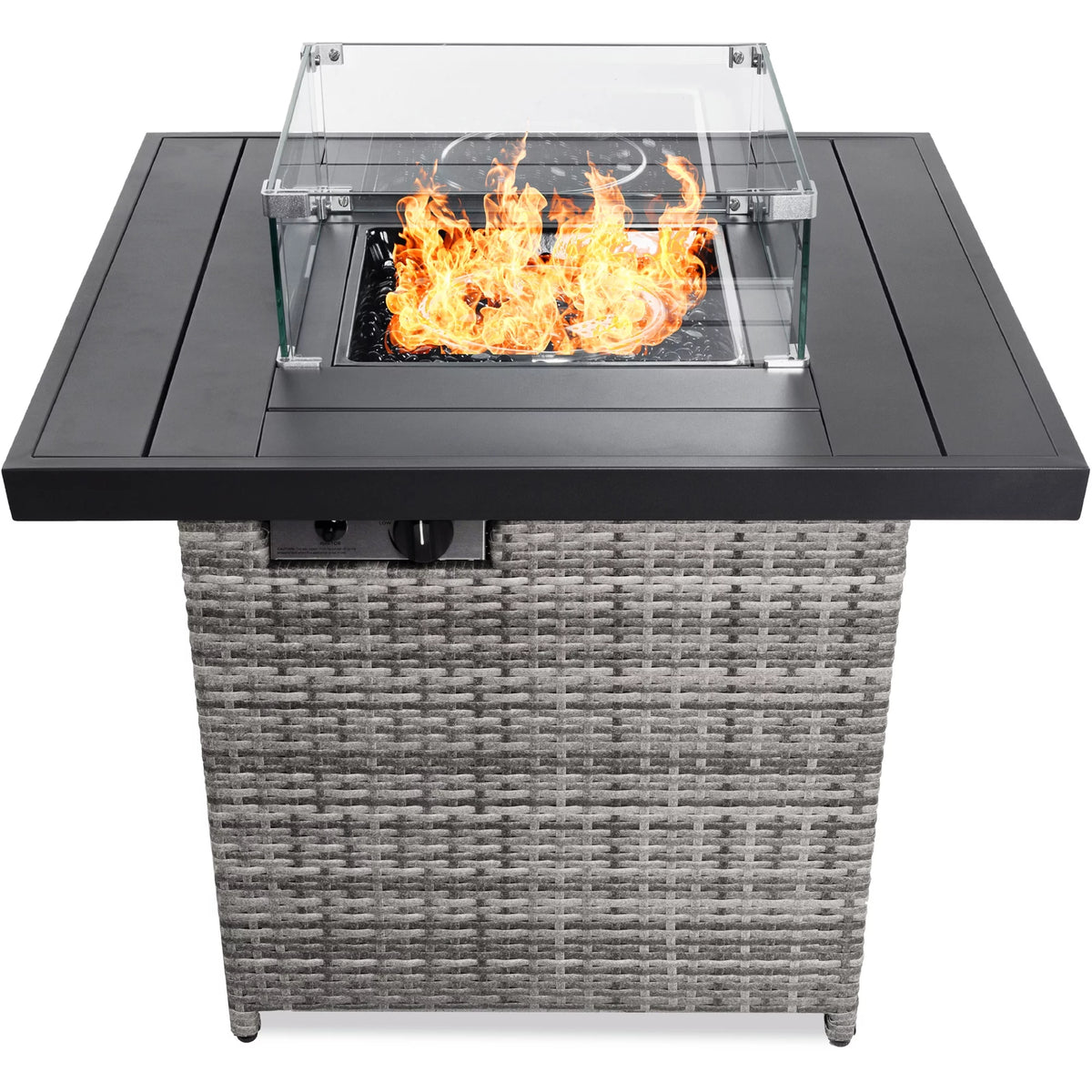 32in 50,000 BTU Outdoor Wicker Fire Pit Table G861417