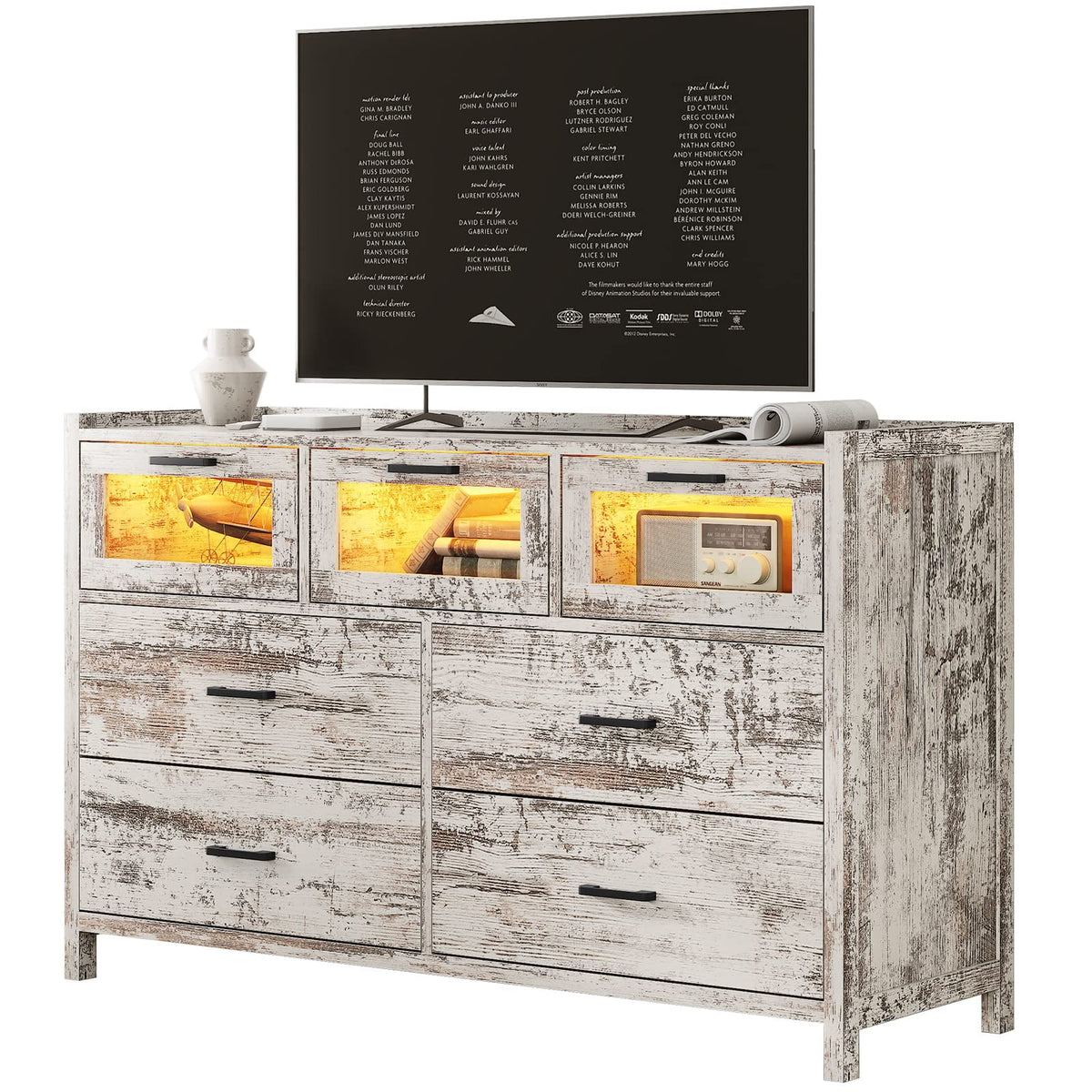 Black 7 Drawer Dresser M8668