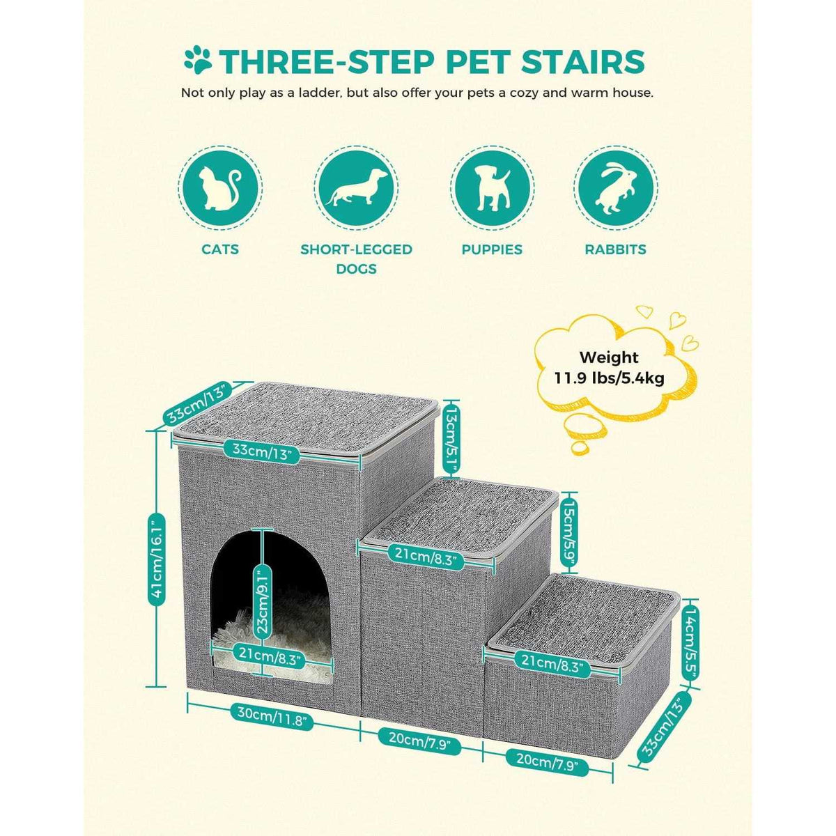 3 Step 16 inch Pet Stairs J42142