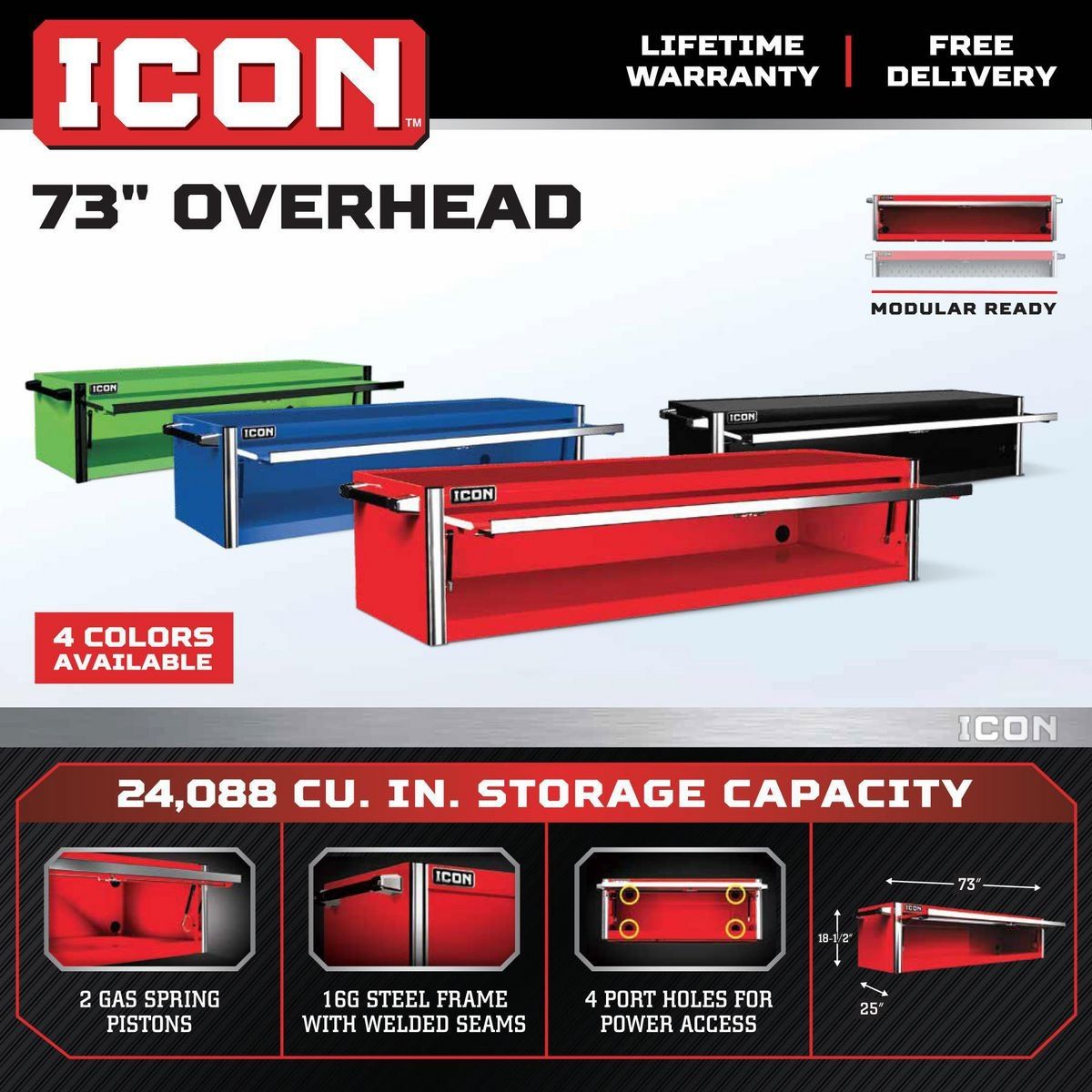 73 in. Overhead Cab W304