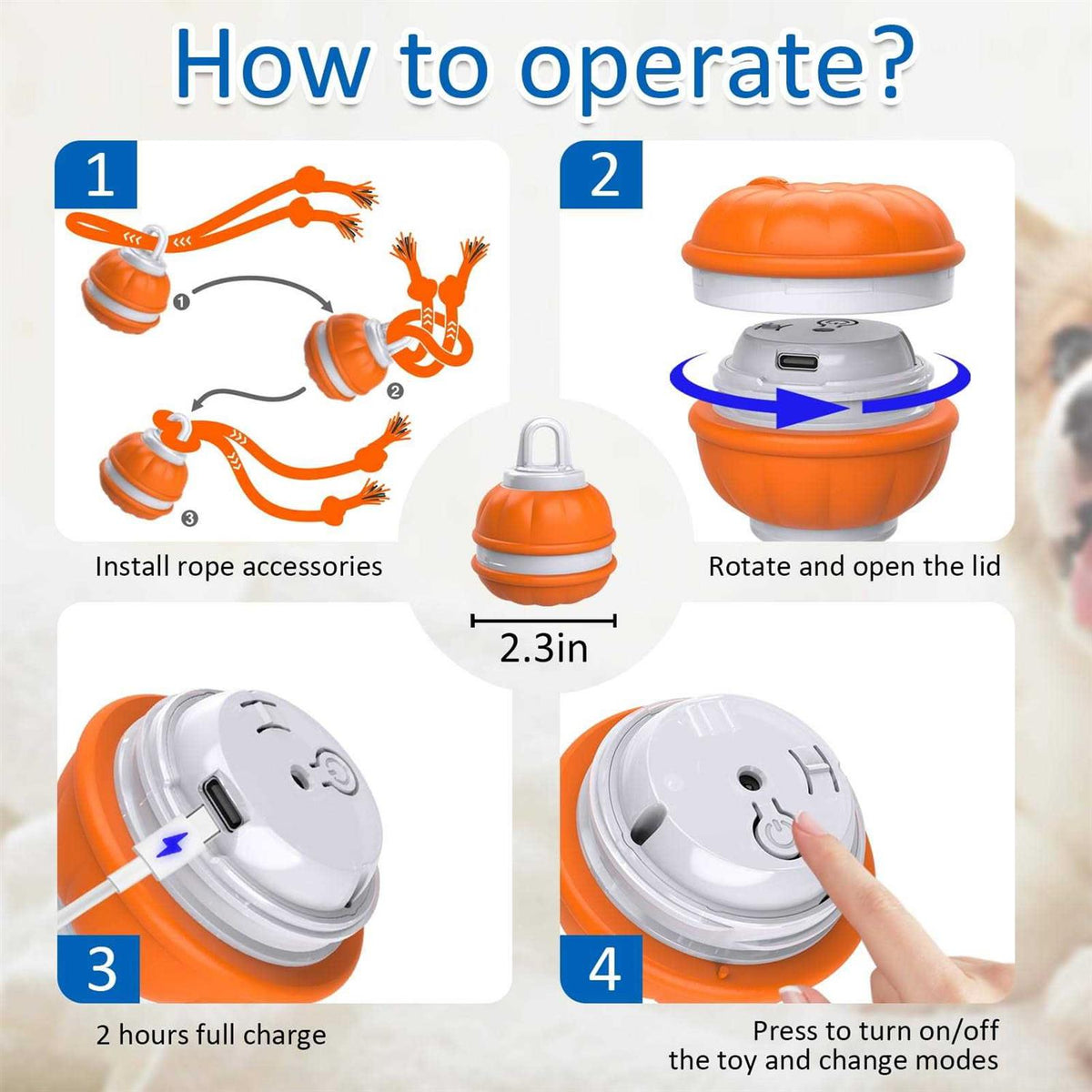 Interactive Dog Toys Motion Activated Dog Ball F660