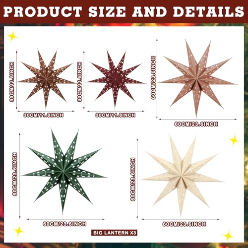 3D Paper Lantern 24 inch Hollow Star G232354